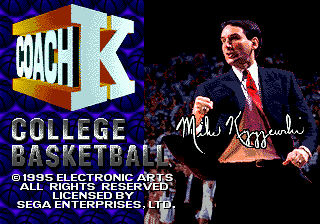 Coach K College Basketball (USA) Title Screen